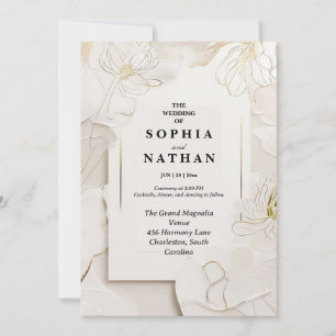 Einladung zur Hochzeit von weißer Blüte   Customiz