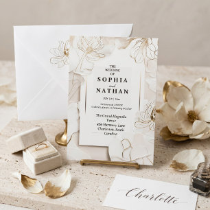Einladung zur Hochzeit von weißer Blüte Customiz
