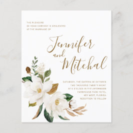 Einladung zur Hochzeit von weißer und goldener Blu