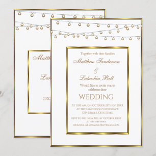 Einladung zur Hochzeit von White Gold Fairy Lights