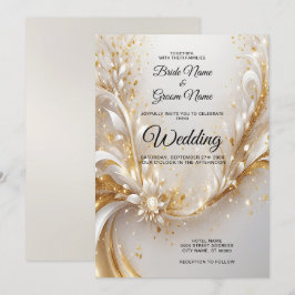 Einladung zur Hochzeit von White Gold Floral