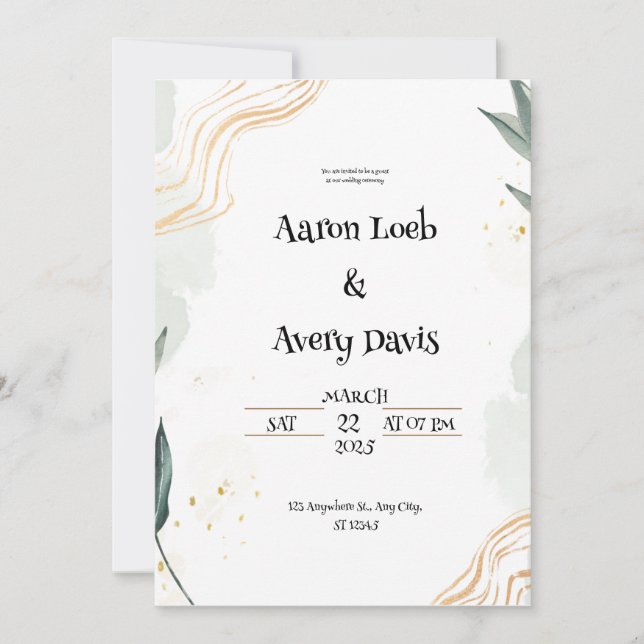 Einladung zur Hochzeit von White Gray Pastel (Vorderseite)