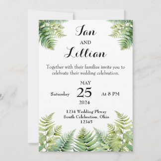 Einladung zur Hochzeit von Woodland Fern