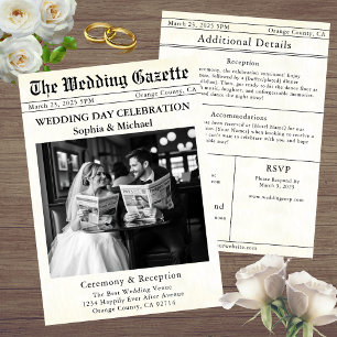 Einladung zur Hochzeit von Zeitungen