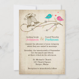 Einladung zur Hochzeit | Weibliche Vögel in Liebe