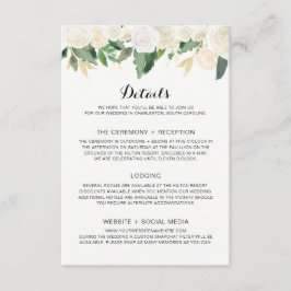 Einladung zur Hochzeit Weiße Blume - Details Karte