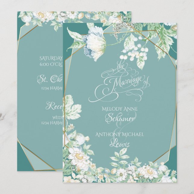 Einladung zur Hochzeit | Wildblumen und Beeren (Vorne/Hinten)