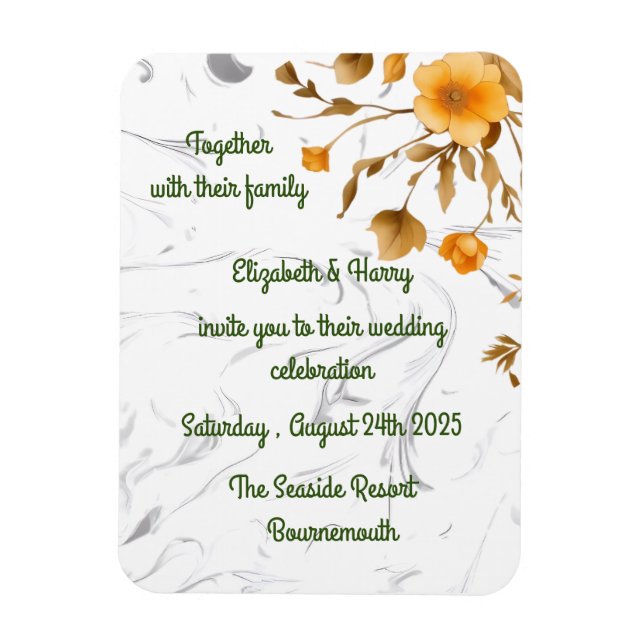 Einladung zur Hochzeitsankündigung Postkarte Magnet (Vertikal)