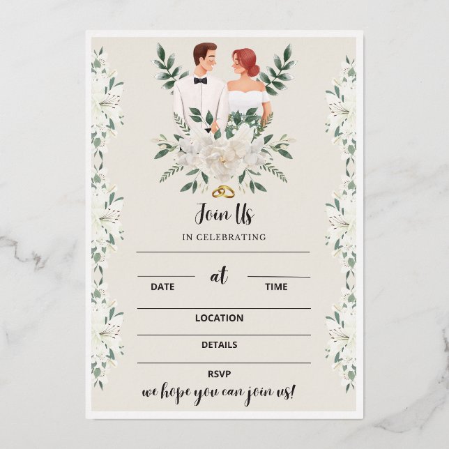 Einladung zur Hochzeitsempfehlung, Blumenladen Kar (Vorderseite)