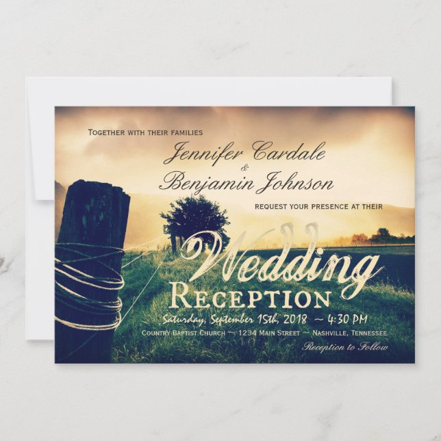 Einladung zur Hochzeitsempfehlung für den Country  (Vorderseite)