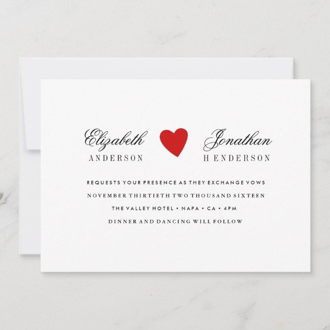 Einladung zur Hochzeitsfeier (Vorderseite)