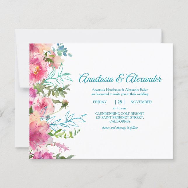 Einladung zur Hochzeitsfeier. (Vorderseite)