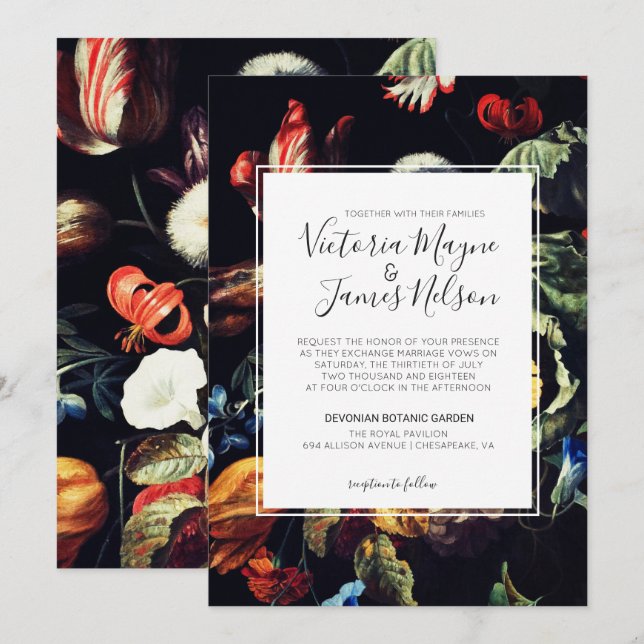 Einladung zur Hochzeitsfeier am Mitternachtsgarten (Vorne/Hinten)