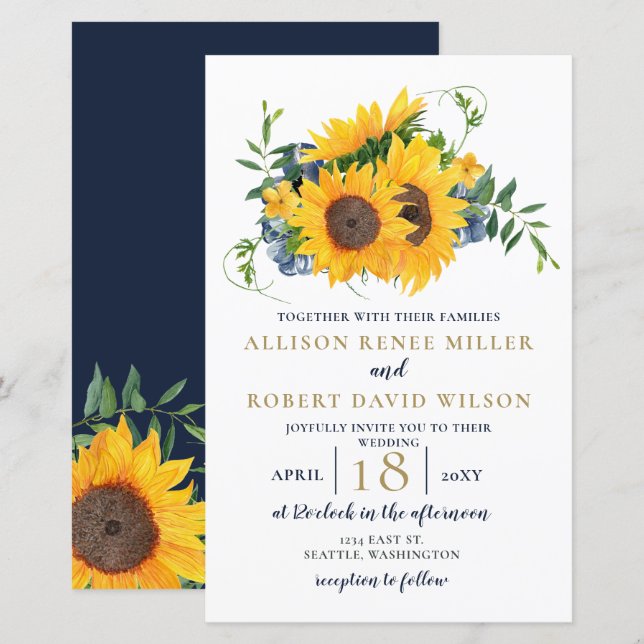 Einladung zur Hochzeitsfeier der Marine (Vorne/Hinten)