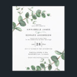 Einladung zur Hochzeitsfeier Eukalyptus Flyer<br><div class="desc">Eukalyptus Grünpflanzen modernen minimalen Garten Party Hochzeitseinladungen. Einfaches,  zeitgenössisches botanisches Design.</div>