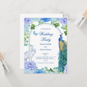 Einladung zur Hochzeitsfeier für die Aquarellfarbe