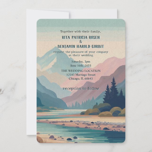 Einladung zur Hochzeitsfeier im Freien (Vorderseite)