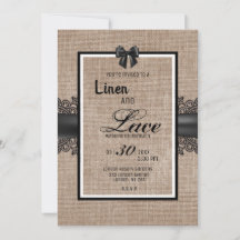 Einladung zur Hochzeitsfeier in Burlap, Linen und