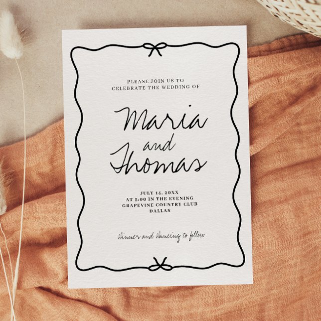 Einladung zur Hochzeitsfeier in moderner Handarbei (Von Creator hochgeladen)