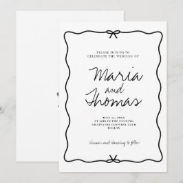 Einladung zur Hochzeitsfeier in moderner Handarbei