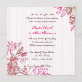 Einladung zur Hochzeitsfeier in Pink und Brown