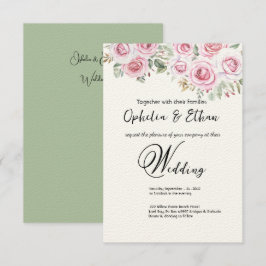 Einladung zur Hochzeitsfeier mit floralen Aquarell
