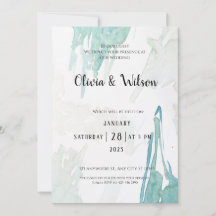 Einladung zur Hochzeitsfeier mit grünem Wasser