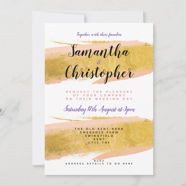 Einladung zur Hochzeitsfeier mit personalisiertem  (Vorderseite)