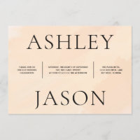 Einladung zur Hochzeitsfeier mit weichem Apricot