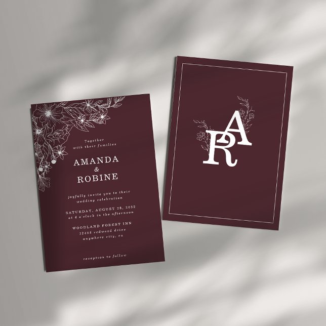 Einladung zur Hochzeitsfeier mit weißer Blüte (Von Creator hochgeladen)