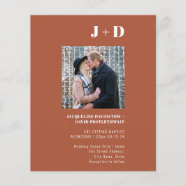 Einladung zur Hochzeitsfeier Modernes Terracotta-F Flyer