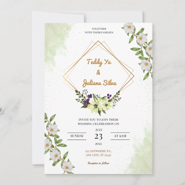Einladung zur Hochzeitskarte, Karten anpassen (Vorderseite)