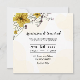 Einladung zur Hochzeitskarte Square Vector