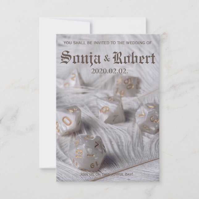 Einladung zur individuell anpassbaren RPG Dice-Hoc (Vorderseite)