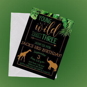 Einladung zur Junggeburt, Wild und Drei Geburtstag