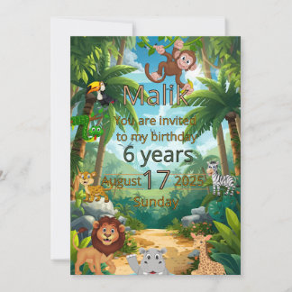 Einladung zur Jungle-Party zum individuellen Gesta