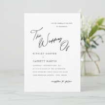 Einladung zur Kalligraphie Schwarz & Weiß Hochzeit