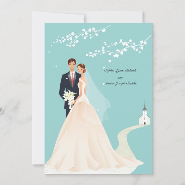 Einladung zur Kapelle Hochzeit (Vorderseite)