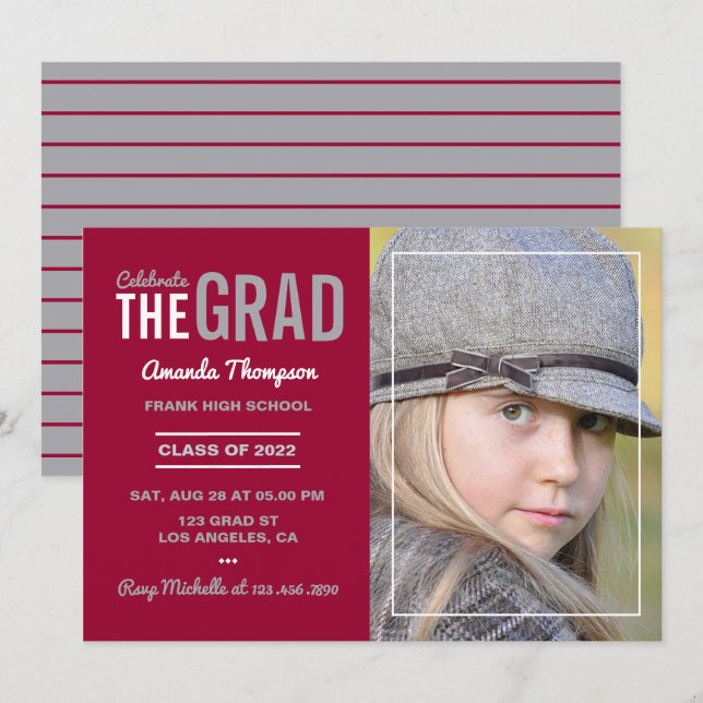 Einladung zur Kardinal- und Gray Graduation Party (Vorne/Hinten)