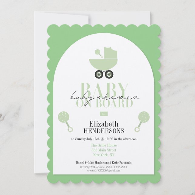 Einladung zur Kinderdusche an Bord (Vorderseite)