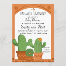 Einladung zur Kinderdusche Cactus Baby