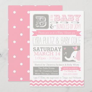 Einladung zur Kinderdusche - Circus Elephant & Zic