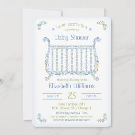 Einladung zur Kinderdusche - Lacy Crib - Blau