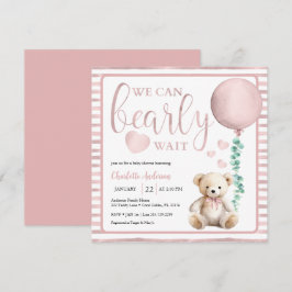 Einladung zur Kinderdusche Pink Bearly Wait Girl