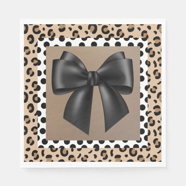 Einladung zur Kinderdusche - Tierwerbung - Bow Lun Serviette (Vorderseite)