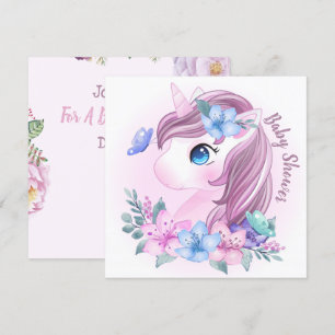 Einladung zur Kinderdusche von Unicorn