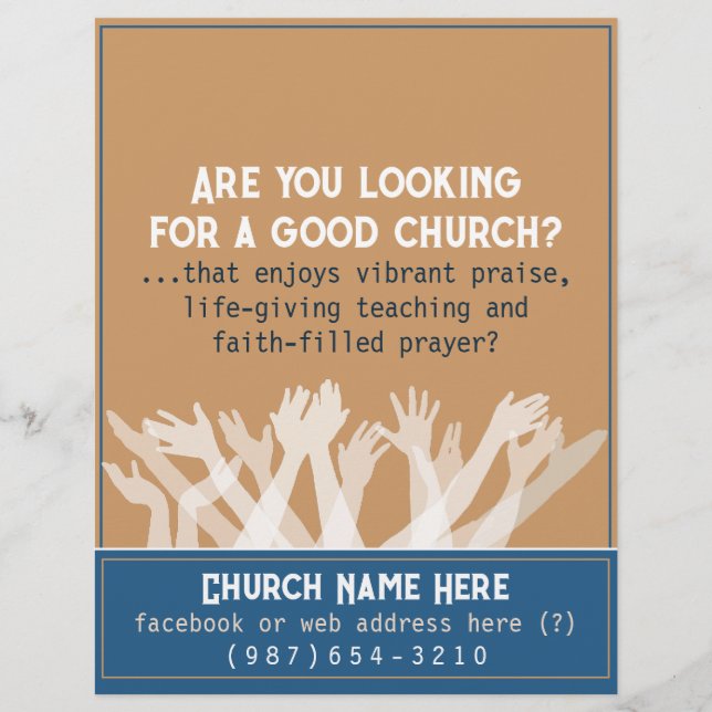 Einladung zur Kirche.Anbetung.Bibel.Heilung.Gebet Flyer (Vorne)