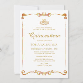 Einladung zur klassischen Goldene Quinceanera