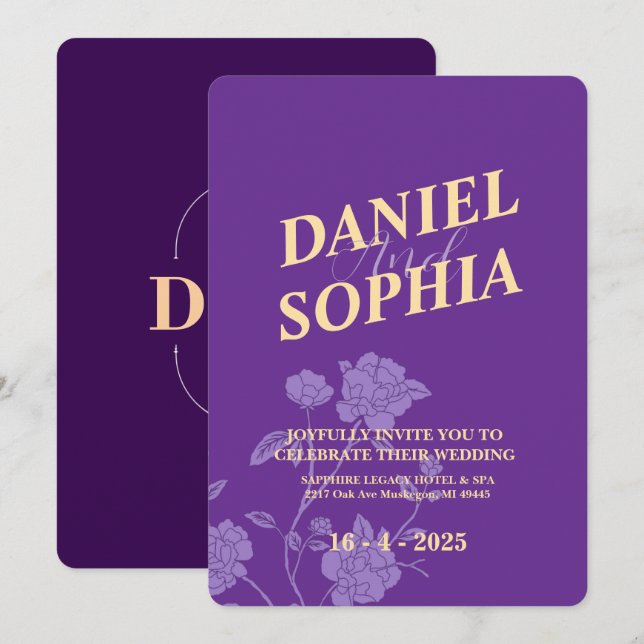 Einladung zur klassischen Hochzeit (Vorne/Hinten)