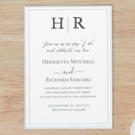 Einladung zur klassischen Monogram Black & White W
